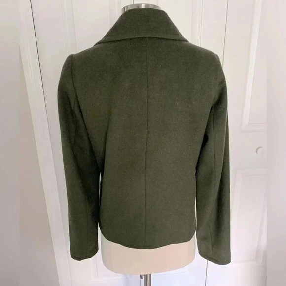 Victoria’s Secret Dark Olive Green Wool Pea Coat Size 0 - Picture 2 of 7